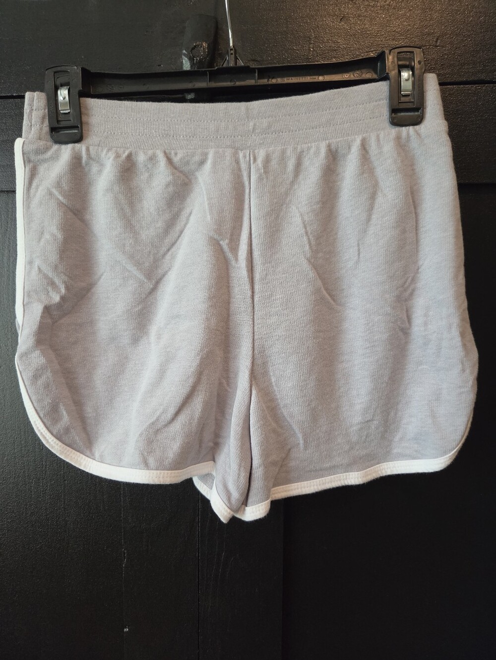 Juniors No Boundaries Light Gray Athletic Lounge Shorts with White Trim - Picture 3 of 7